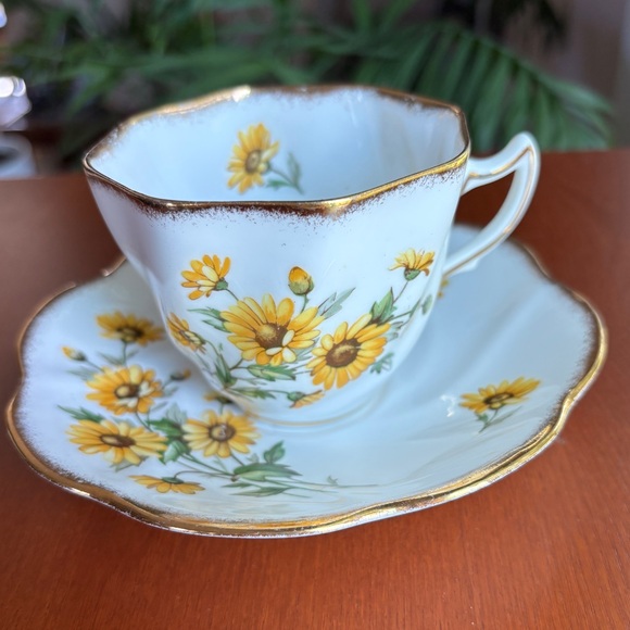 Vintage Rosina China Co. Tea Cup and Saucer Set with Gold Trim Made in England - Picture 1 of 13